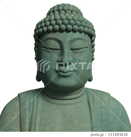 The Green Buddha statue png image for religion concept 3d Rendering. 131983616