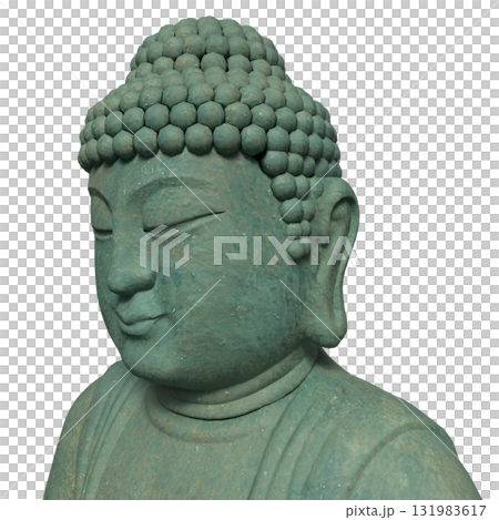 The Green Buddha statue png image for religion concept 3d Rendering. 131983617