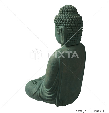 The Green Buddha statue png image for religion concept 3d Rendering. 131983618