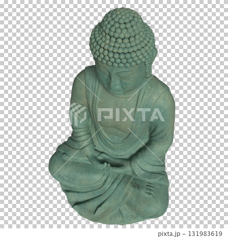 The Green Buddha statue png image for religion concept 3d Rendering. 131983619