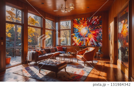 Group of people are sitting around a table under a large tree. Scene is one of camaraderie and collaboration, as the group of men and women are gathered together to discuss important matters. The 131984342