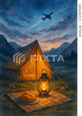 野宿 野営 キャンプ 131984563