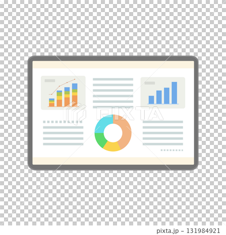 顯示各種圖表的平板電腦 131984921