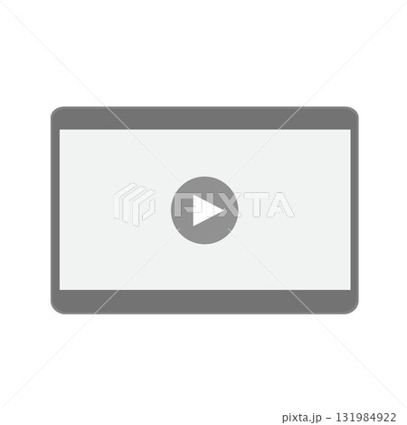 動画の再生ボタンが映されているタブレット 131984922