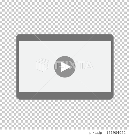 動画の再生ボタンが映されているタブレット 131984922