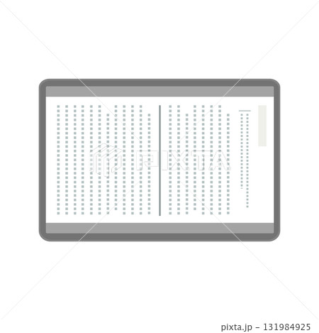 電子書籍が映されたタブレット 131984925