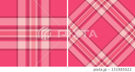 Two pink plaid patterns. Versatile textile design showcasing classic diagonal checks. Ideal for backgrounds, fashion, textiles, and creative projects. Two pink plaid patterns. Versatile textile design showcasing classic diagonal checks. Ideal for backgrounds, fashion, textiles, and creative projects. 131985022