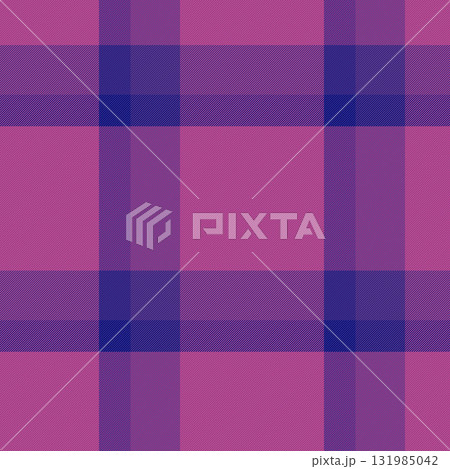 Pano check texture pattern, formal tartan background seamless. Slim vector textile fabric plaid in pink and blue colors. 131985042