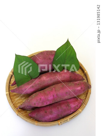 採れたてのサツマイモ（紅はるか・縦構図） 131985142