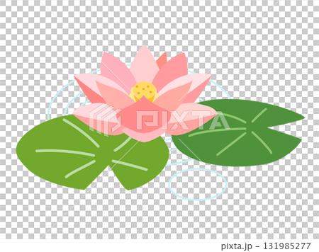 ピンクの睡蓮をイメージしたイラスト 131985277