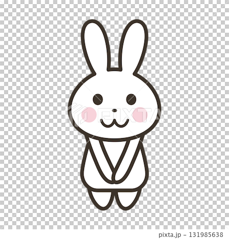 可愛的兔子人物插圖面向前方 131985638