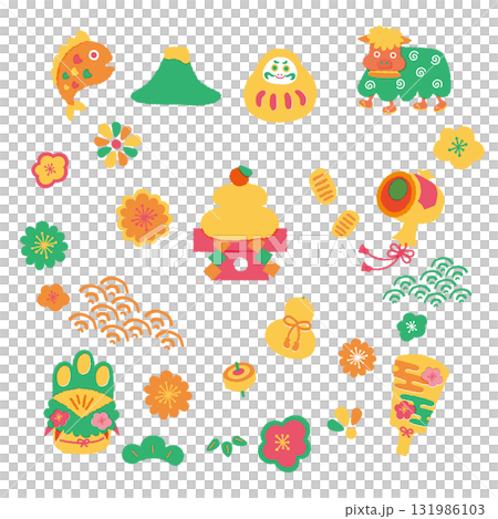 New Year illustration material set 131986103
