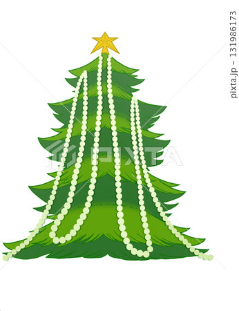 下から見上げたシンプルなクリスマスツリー 131986173