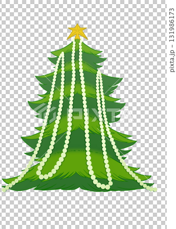 下から見上げたシンプルなクリスマスツリー 131986173