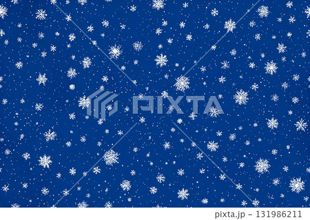 Celebration background. Seamless pattern in a drawing style. Blue snowflakes equidistant from each other. Minimalist style. Celebration background. Seamless pattern in a drawing style. Blue snowflakes equidistant from each other. Minimalist style. 131986211