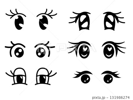 Anime eyes cartoon for manga, animation and comic 131986274