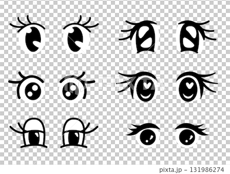 Anime eyes cartoon for manga, animation and comic 131986274