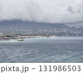 A Beautiful and Serene Coastal View Showcasing Various Cloudy Skies Over the Oceans Surface 131986503