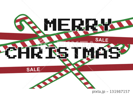 Merry Christmas sale promotion with candy cane design and festive colors Merry Christmas sale promotion with candy cane design and festive colors 131987157