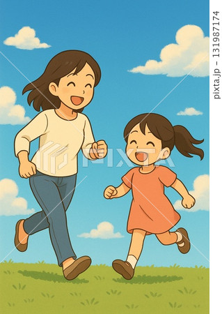 青空の下の母娘 青空の下の母娘 131987174