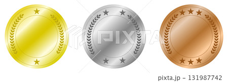 優勝メダルセット 紐付き 金・銀・銅 131987742