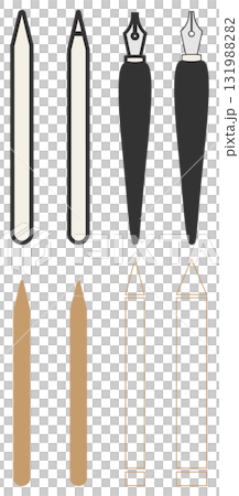 一組 8 個文具圖示(鉛筆、鋼筆等) 一組 8 個文具圖示(鉛筆、鋼筆等) 131988282