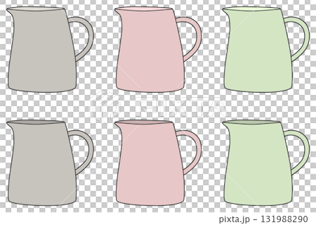 ミルクピッチャー6種セット(3色×2タイプ) ミルクピッチャー6種セット(3色×2タイプ) 131988290