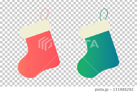Cute Christmas stocking vector illustration_Christmas and winter materials 131988292
