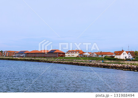 Panorama of the island in the blue sea. Bornholm, Denmark. Panorama of the island in the blue sea. Bornholm, Denmark. 131988494