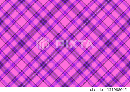 Cute vector fabric pattern, variation textile tartan check. Elegance plaid seamless texture background in pink and violet colors. 131988645