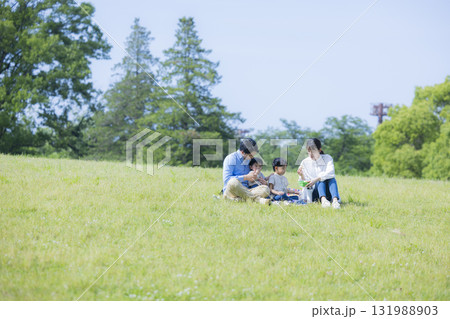 ピクニックするファミリー　　 131988903