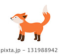 Funny cartoon fox cub. Vector illustration of a forest funny fox. Isolated on a white background. 131988942