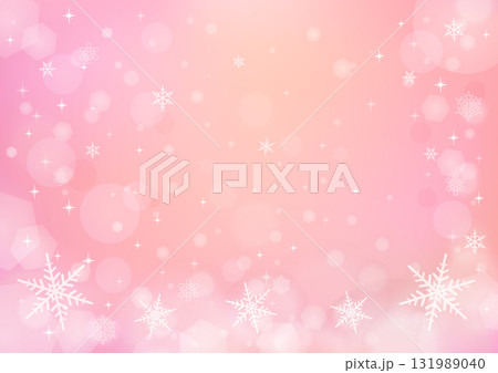 冬のキラキラクリスマス雪の結晶背景ピンク 冬のキラキラクリスマス雪の結晶背景ピンク 131989040