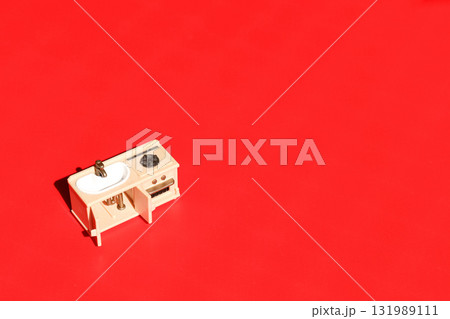 Cooking concept on red background. 131989111