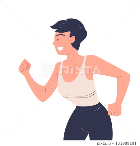 Woman Character Standing Look Aside as Opposition to Somebody Vector Illustration 131989181