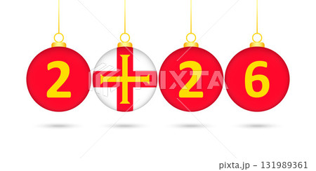 Guernsey Flag Christmas Balls 2026 Decoration. 131989361