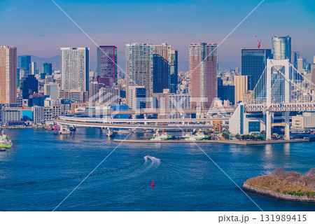 【東京都】お台場・レインボーブリッジを望む 131989415