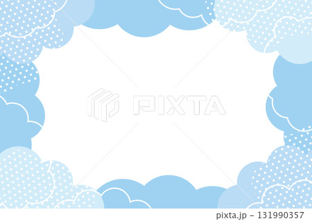 モコモコのかわいいフレーム(ブルー) モコモコのかわいいフレーム(ブルー) 131990357