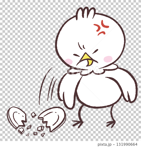 Illustration of a white bird intentionally breaking a plate 131990664