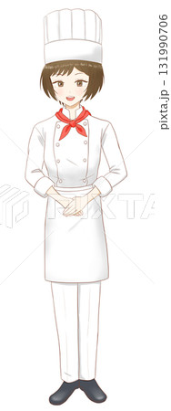 立っている女性パティシエのイラスト 131990706