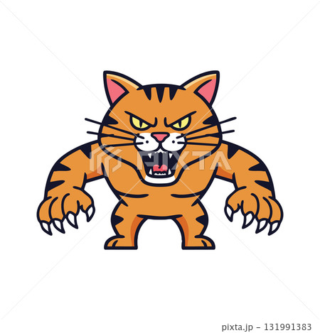 Angry tiger cartoon with claws out and fierce expression vector illustration Angry tiger cartoon with claws out and fierce expression vector illustration 131991383