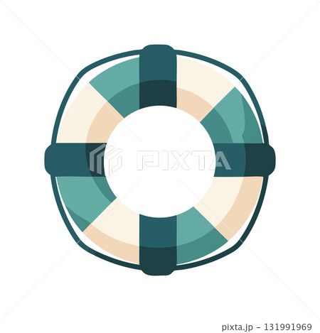 Lifebuoy life preserver safety ring flotation device vector illustration in teal and cream colors Lifebuoy life preserver safety ring flotation device vector illustration in teal and cream colors 131991969