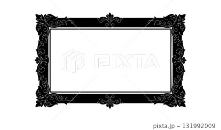 Ornate Vintage Frame Border Decorative Design Vector Illustration Black and White Ornate Vintage Frame Border Decorative Design Vector Illustration Black and White 131992009