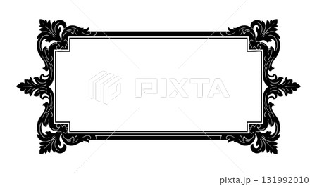 Decorative vintage black frame ornament with intricate floral design vector illustration Decorative vintage black frame ornament with intricate floral design vector illustration 131992010