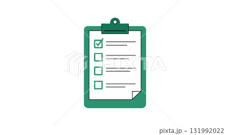Checklist clipboard with green outline and marked box vector illustration design Checklist clipboard with green outline and marked box vector illustration design 131992022