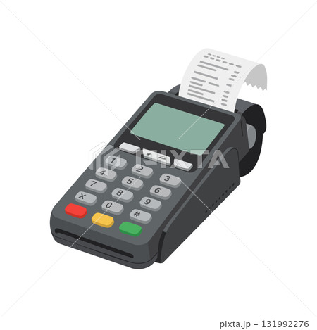 Payment Terminal with Receipt Printing Vector Illustration for Retail Transactions and Electronic Payments Payment Terminal with Receipt Printing Vector Illustration for Retail Transactions and Electronic Payments 131992276