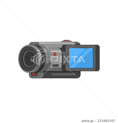 Video camera with flip-out screen digital recording device vector illustration Video camera with flip-out screen digital recording device vector illustration 131992347