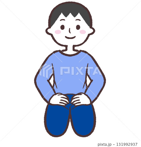 正座する男性のイラスト 正座する男性のイラスト 131992937