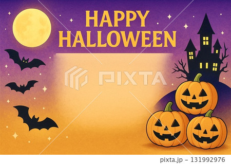 フレーム素材　ハロウィン　アニメ調 131992976
