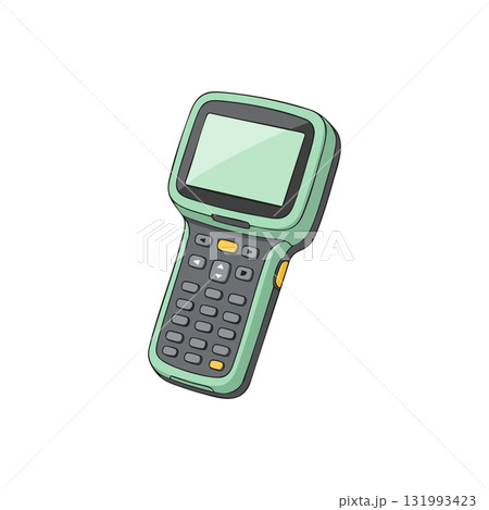 Handheld Electronic Device with Screen and Keypad Illustration Vector Design 131993423